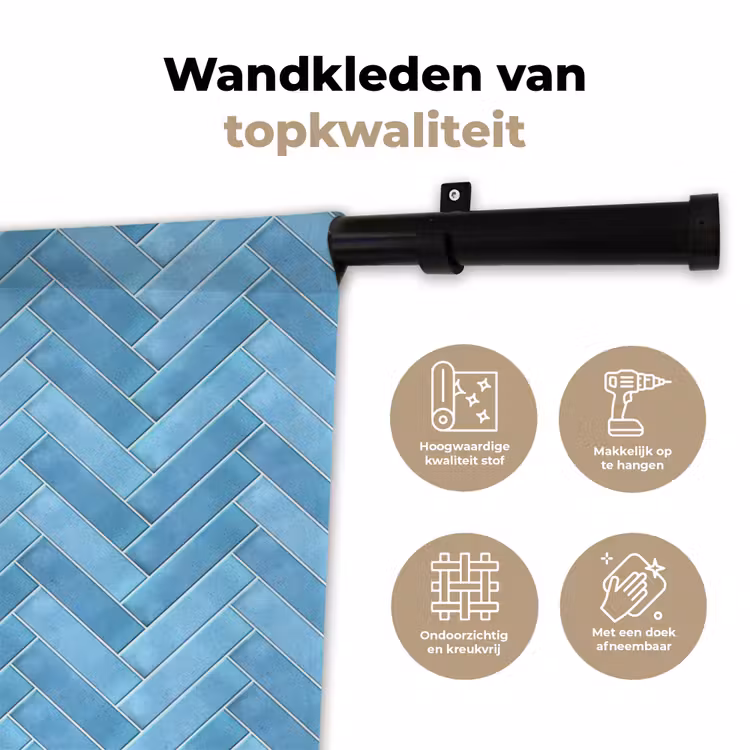 Wandkleed - Visgraat - Wandtegel - Lichtblauw — 3