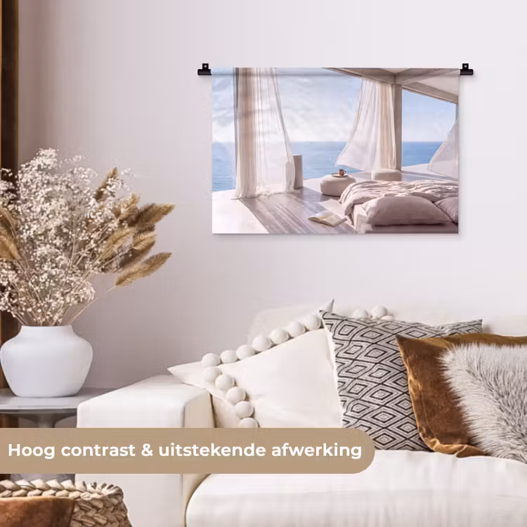 Wandkleed - Interieur - Zeezicht - Modern - Rust - Beige — 4