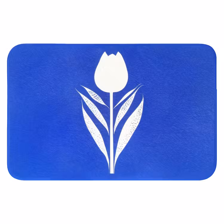WC Mat - Tulp - Minimalistisch - Bladeren - Wit — 1