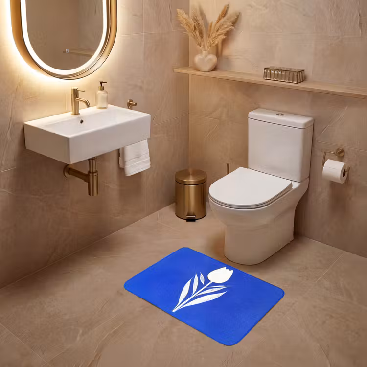 WC Mat - Tulp - Minimalistisch - Bladeren - Wit — 4
