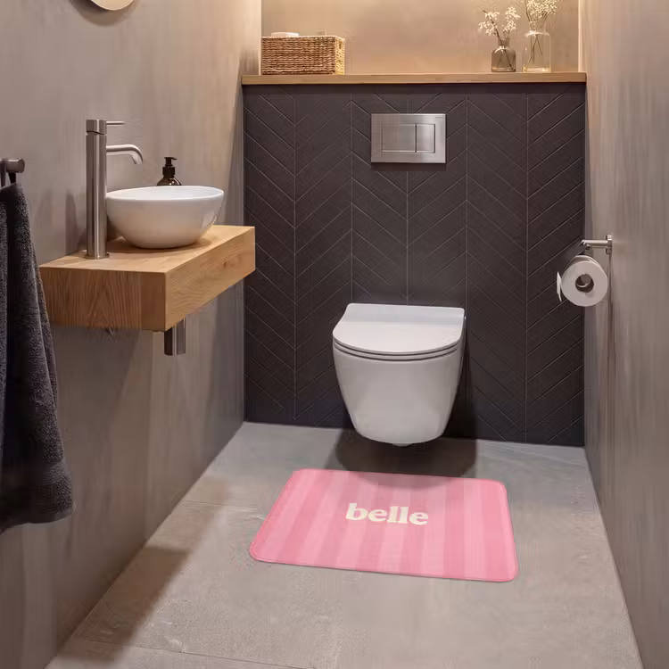 WC Mat - Roze - Gestreept - Belle — 2