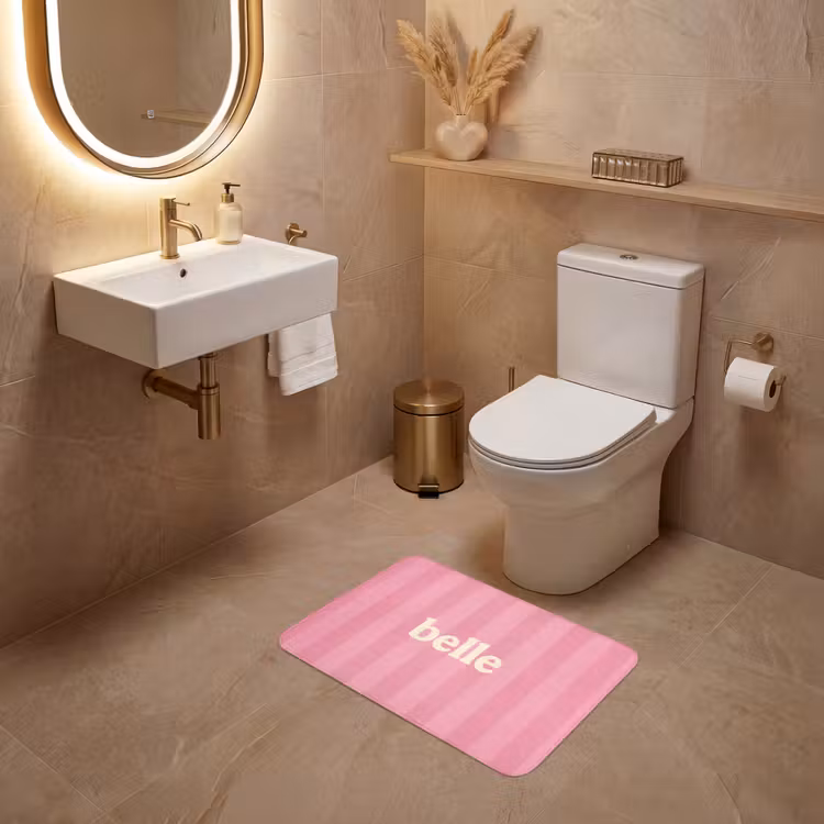 WC Mat - Roze - Gestreept - Belle — 4