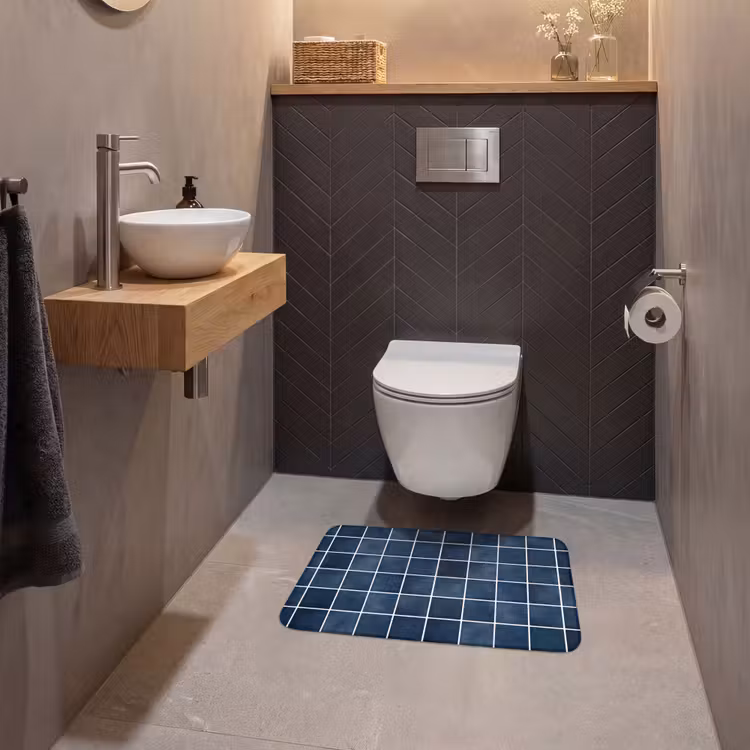 WC Mat - Tegel - Modern - Blauw — 2