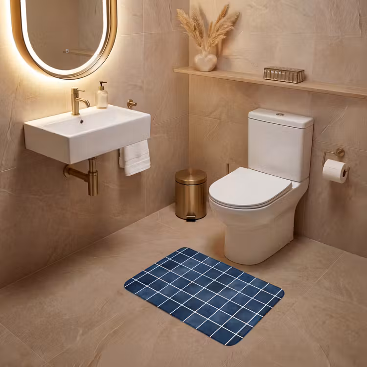 WC Mat - Tegel - Modern - Blauw — 4