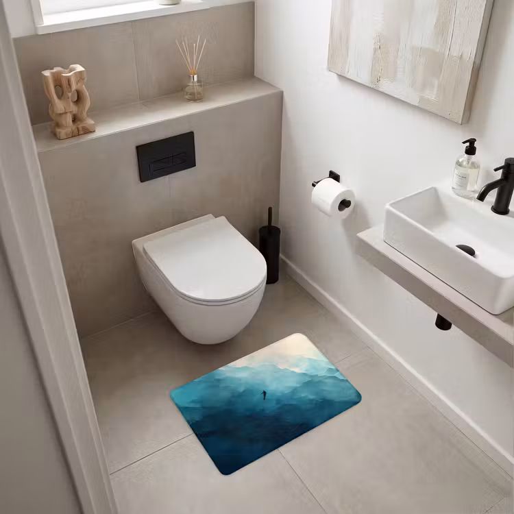 WC Mat - Zee - Silhouet - Abstract - Blauw — 6