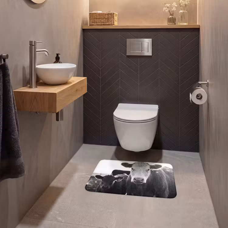 WC Mat - Koeien - Zwart - Wit — 2