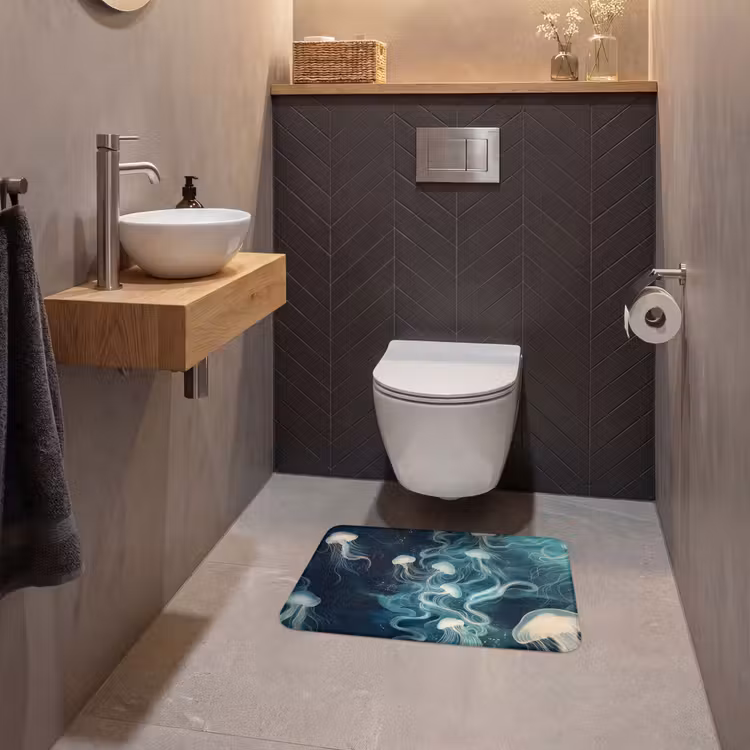 WC Mat - Kwallen - Zee - Wit - Golven — 2
