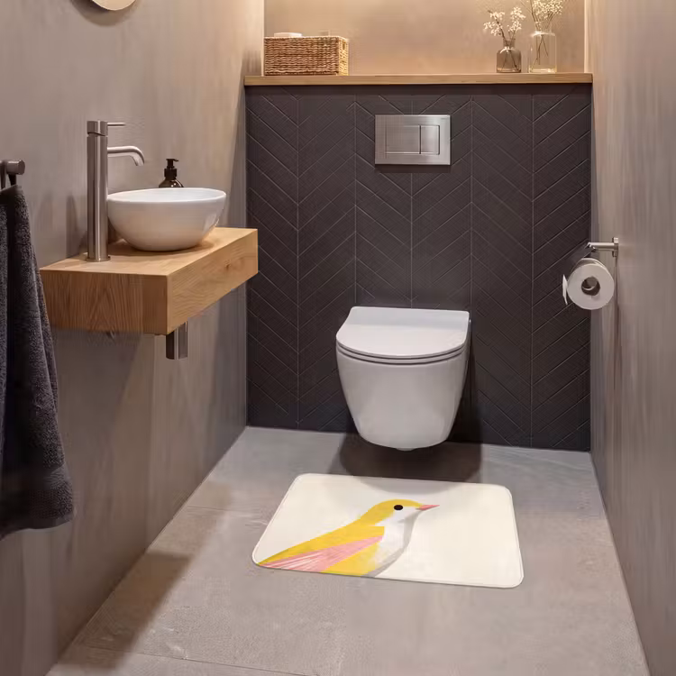 WC Mat - Vogel - Minimalistisch - Geel — 2