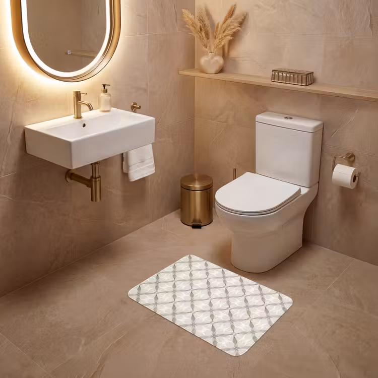 WC Mat - Grafisch - Patroon - Grijs — 4
