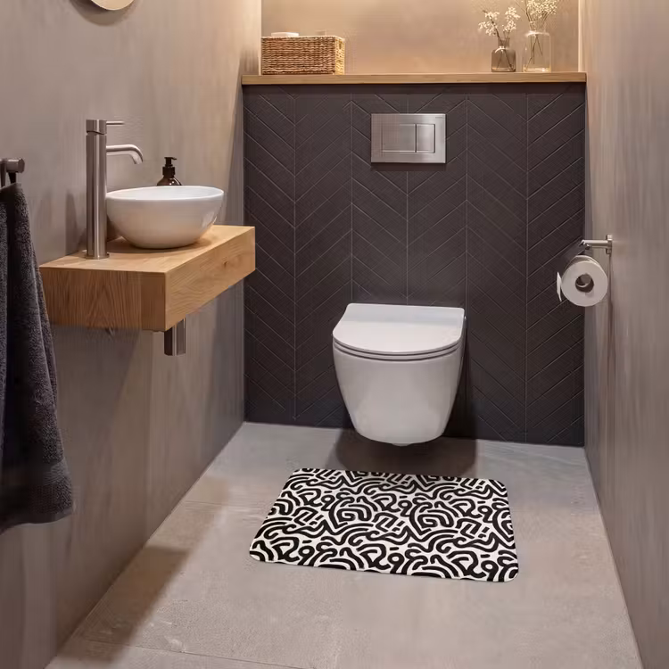 WC Mat - Modern - Abstract - Zwart — 2