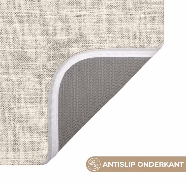 WC Mat - Linnen - Textuur - Beige — 3