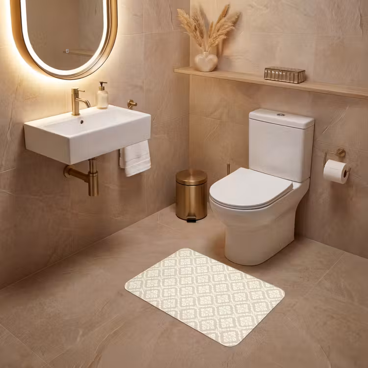 WC Mat - Floraal - Ornament - Beige — 4