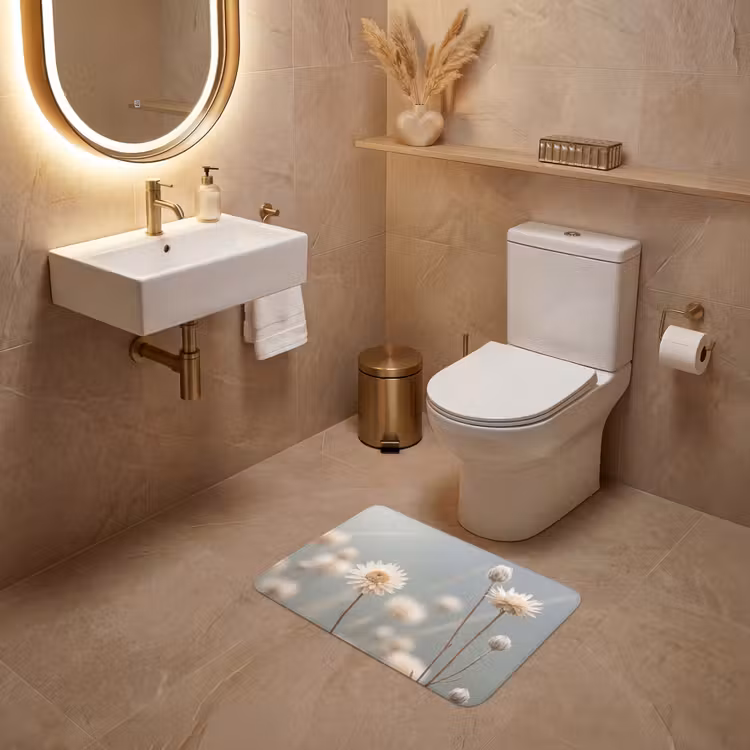 WC Mat - Strobloemen - Wit - Daglicht — 4