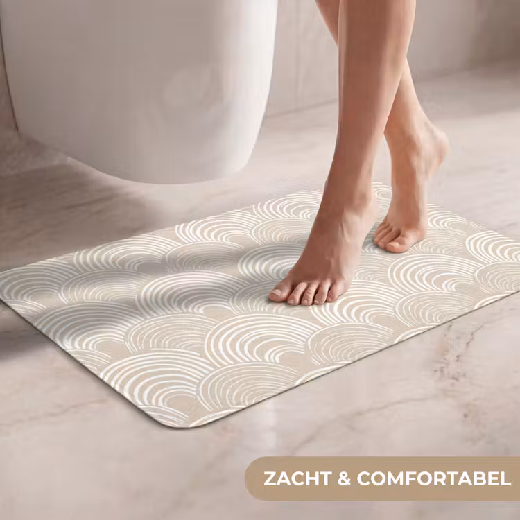 WC Mat - Golven - Structuur - Beige — 7