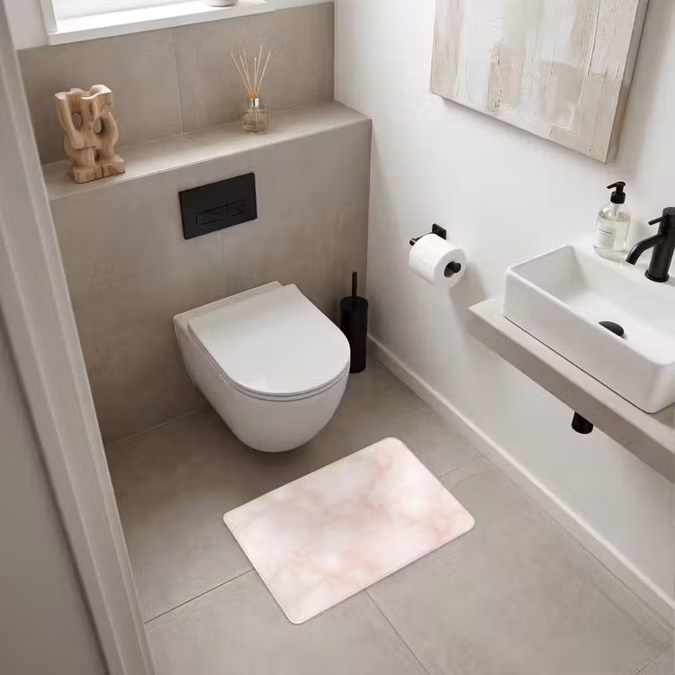 WC Mat - Roze - Marmer - Crème — 6