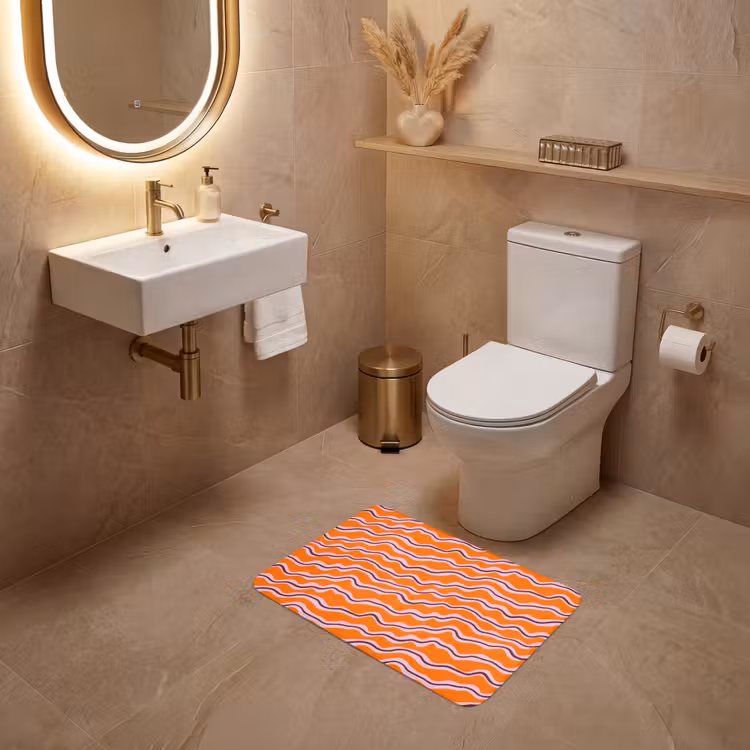 WC Mat - Retro - Golvend - Oranje — 4