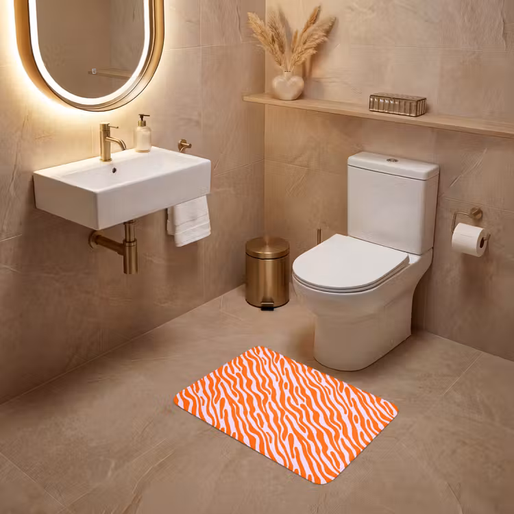 WC Mat - Strepen - Dynamisch - Oranje — 4