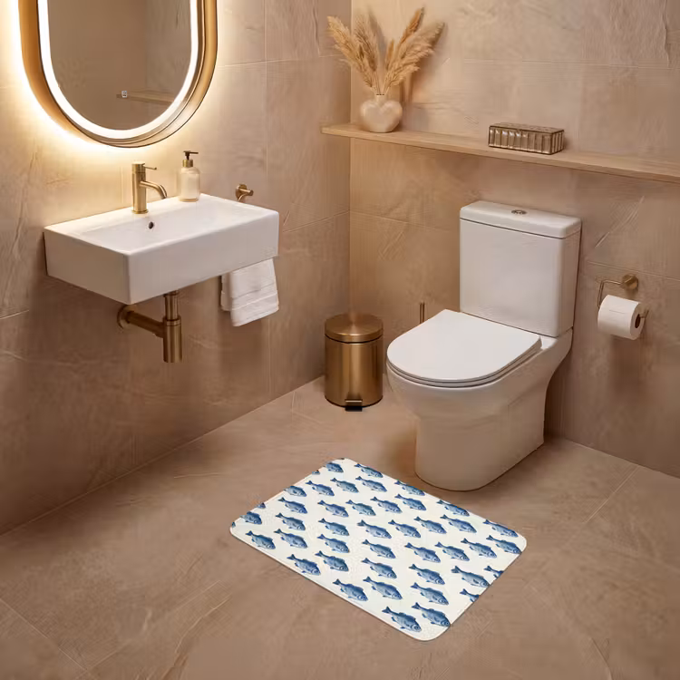 WC Mat - Vis - Patroon - Blauw — 4