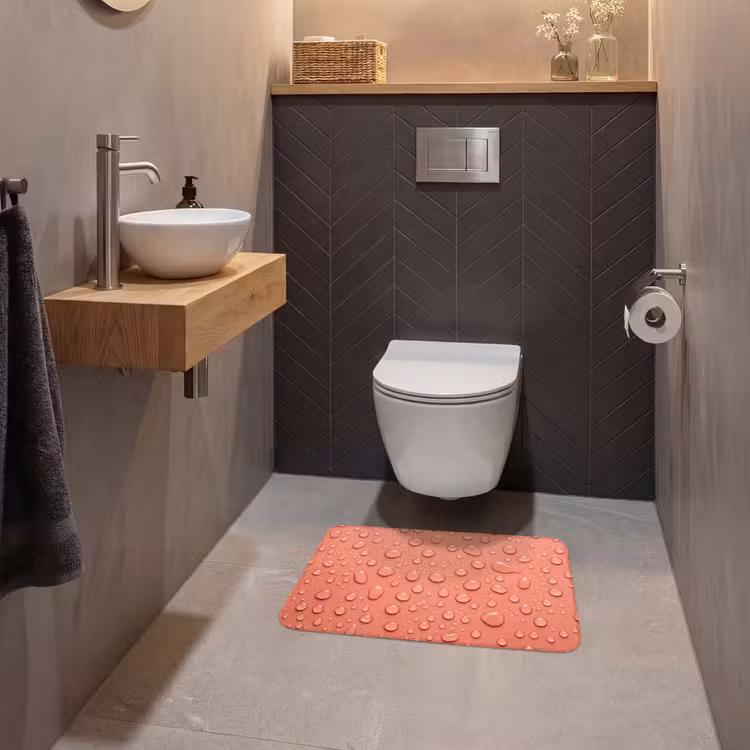 WC Mat - Water - Druppels - Roze — 2