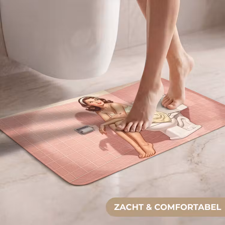 WC Mat - Roze - Retro - Vrouw — 7
