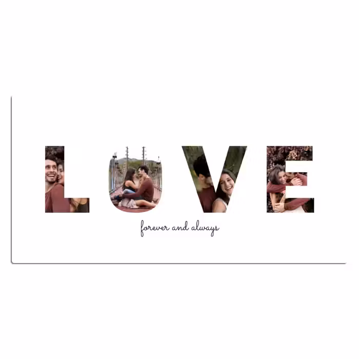 Gepersonaliseerde bureau onderlegger - Love - Lettercollage