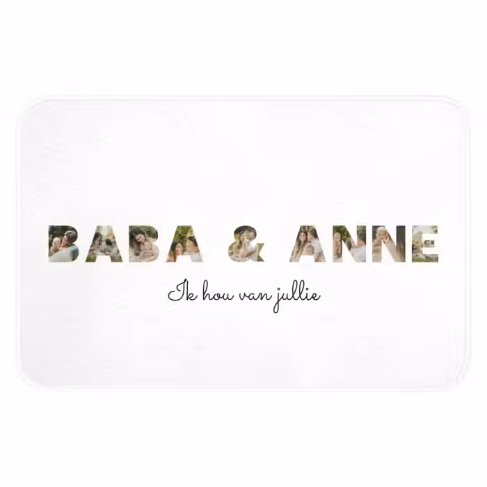 Gepersonaliseerde WC Mat - Baba & Anne - Lettercollage