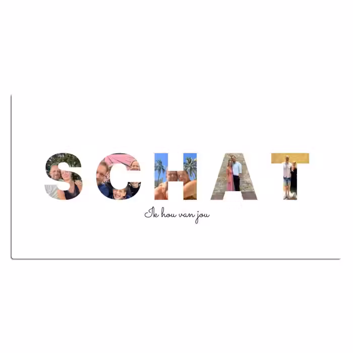 Gepersonaliseerde bureau onderlegger - Schat - Lettercollage