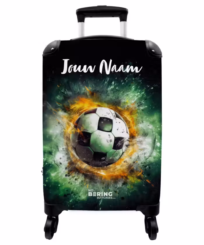 Koffer met naam - Voetbal on fire