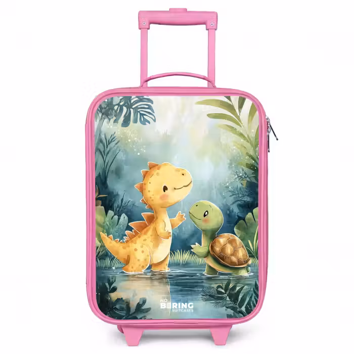 Kinderkoffer - Roze - Dino - Schildpad - Jungle