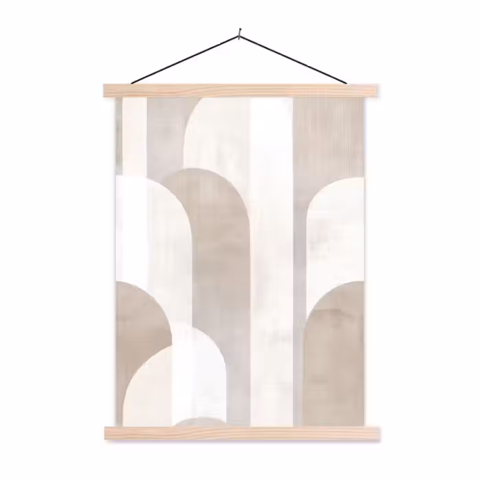 Schoolplaat - Abstracte bogen - Modern - Beige
