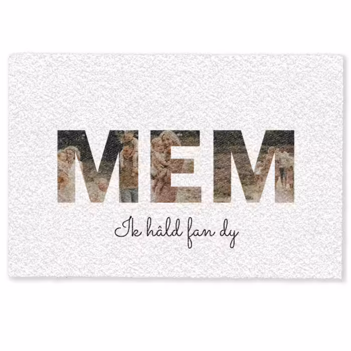 Personaliseerbare deurmat - Mem - Lettercollage