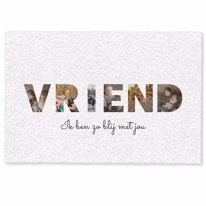 Personaliseerbare deurmat - Vriend - Lettercollage