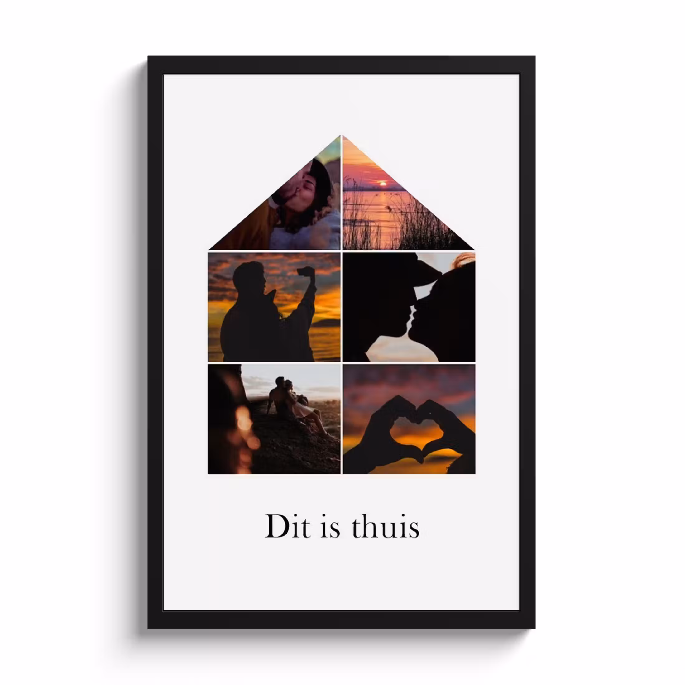 Poster met lijst - Huisje collage