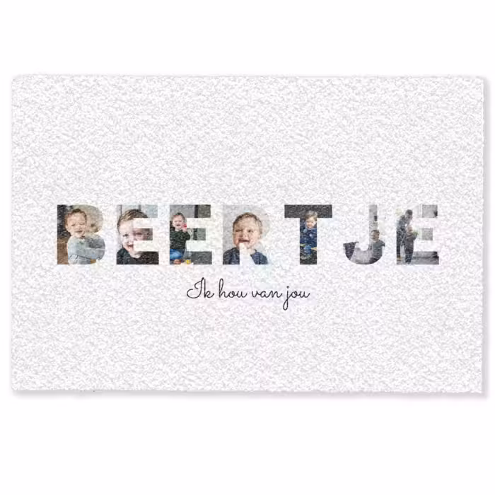 Personaliseerbare deurmat - Beertje - Lettercollage