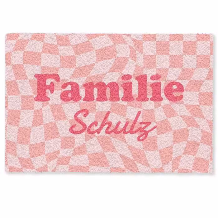 Personaliseerbare deurmat - Familie – Rosa