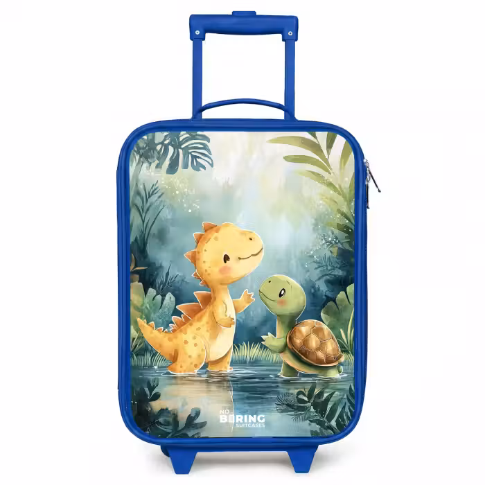 Kinderkoffer - Blauw - Dino - Schildpad - Jungle